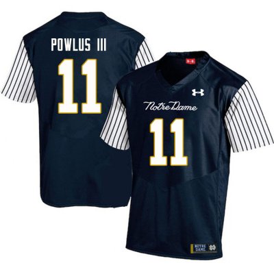 Notre Dame Fighting Irish Men's Ron Powlus III #11 Navy Under Armour Alternate Authentic Stitched College NCAA Football Jersey LJS6199DU